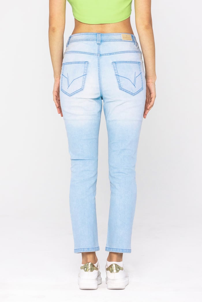 Mid Waist Ankle Length Jeans
