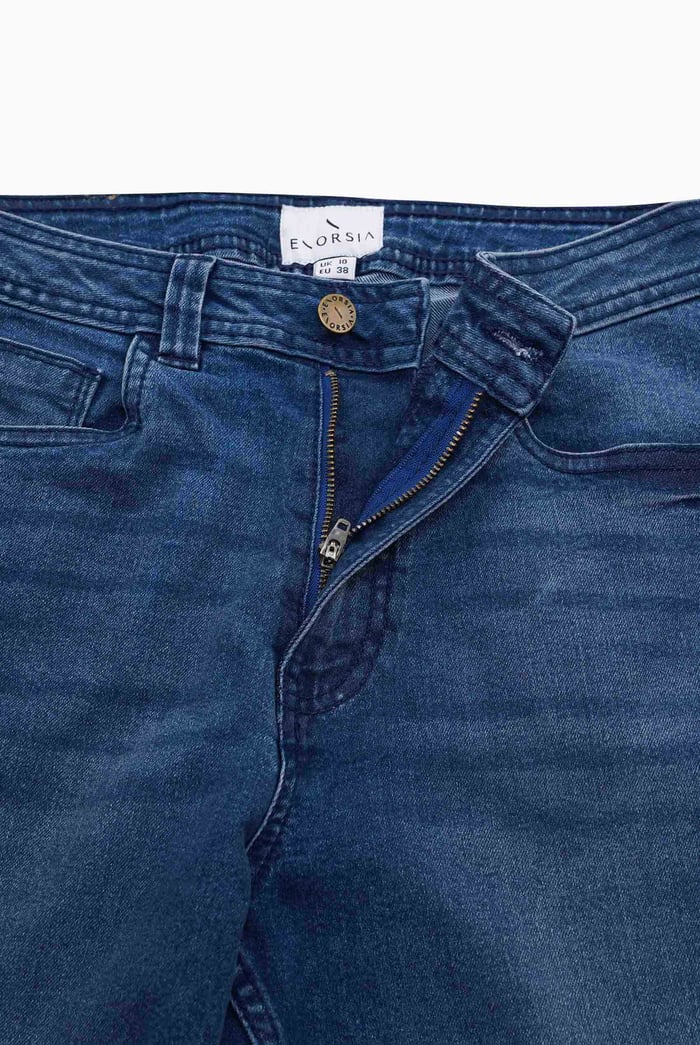 Mid Waist Ankle Length Jeans
