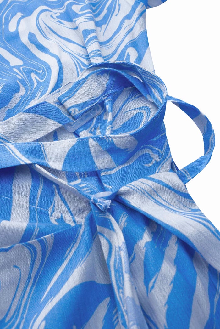 Fluid Print Wrap Dress