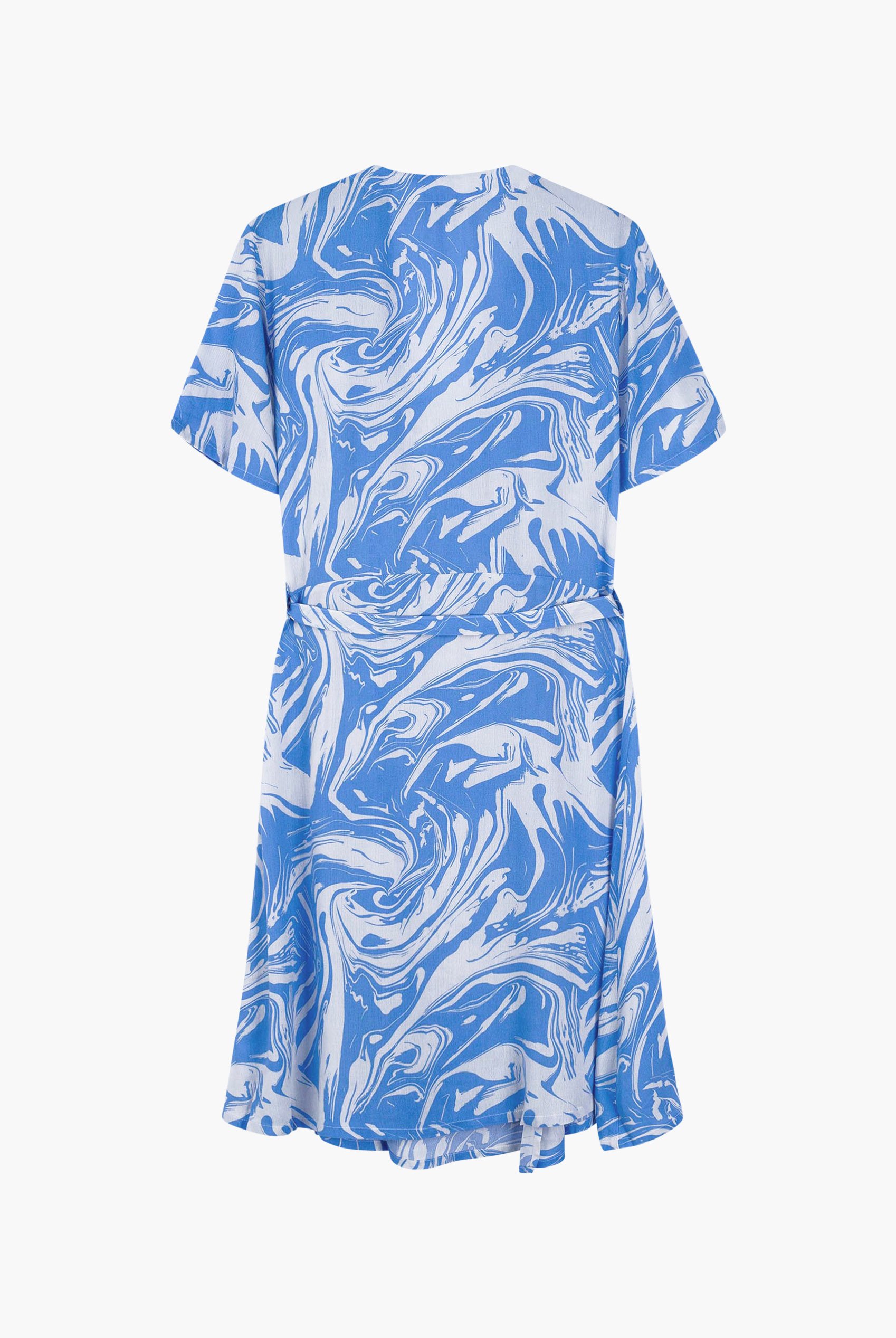 Fluid Print Wrap Dress