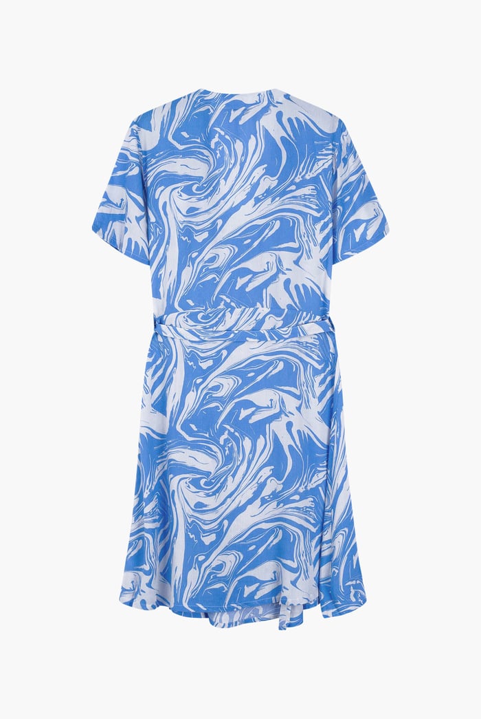 Fluid Print Wrap Dress