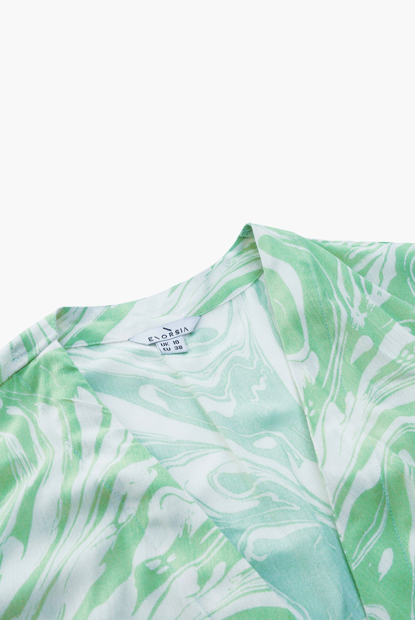 Fluid Print Wrap Dress
