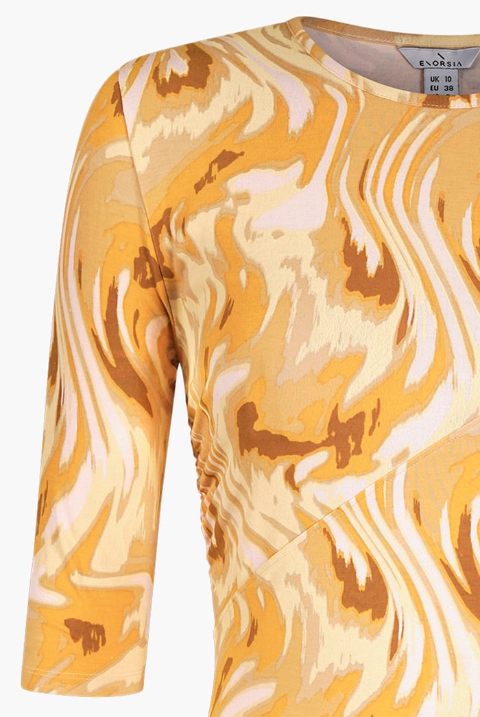 Womens One-Shoulder Fluid Printed Tops