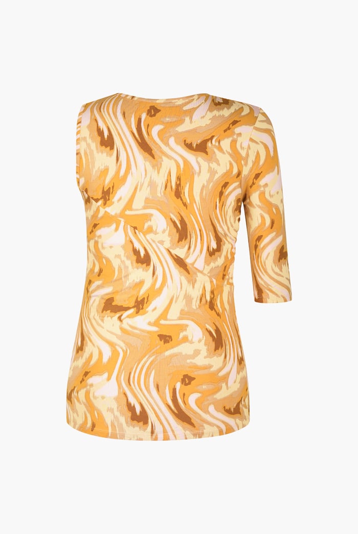 Womens One-Shoulder Fluid Printed Tops