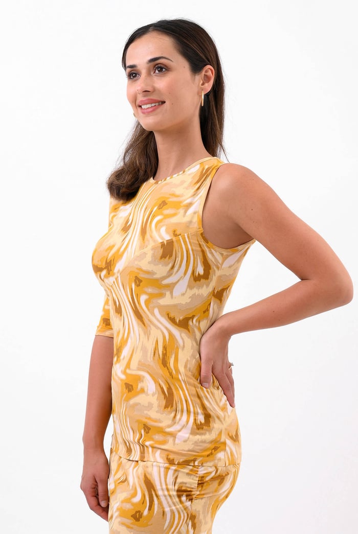 Womens One-Shoulder Fluid Printed Tops