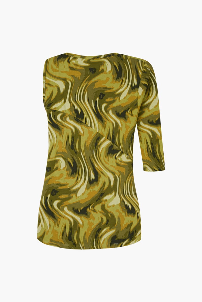 Womens One-Shoulder Fluid Printed Tops