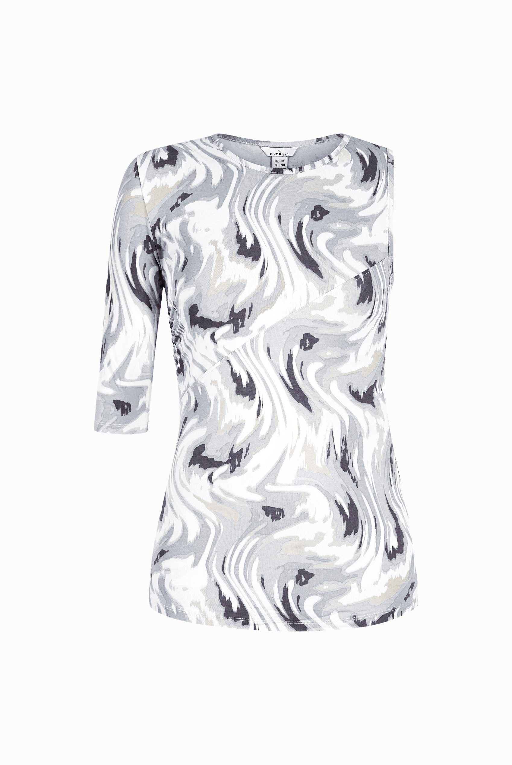 Womens One-Shoulder Fluid Printed Tops