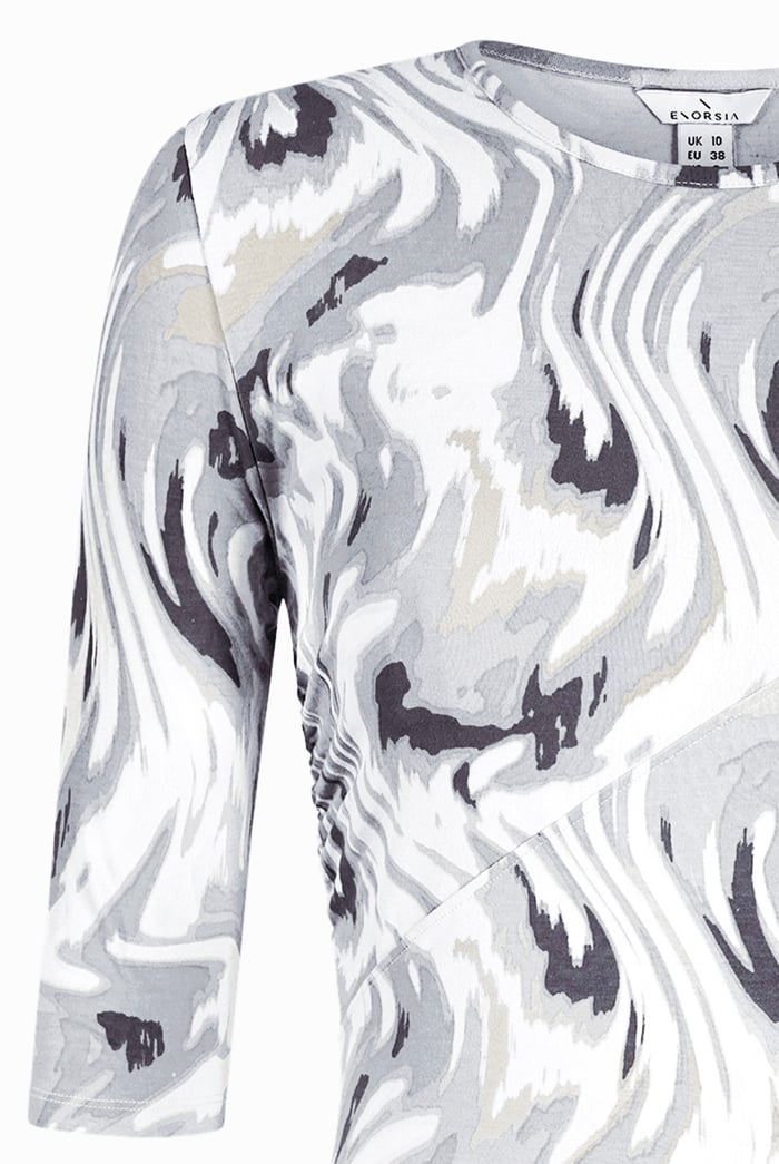 Womens One-Shoulder Fluid Printed Tops