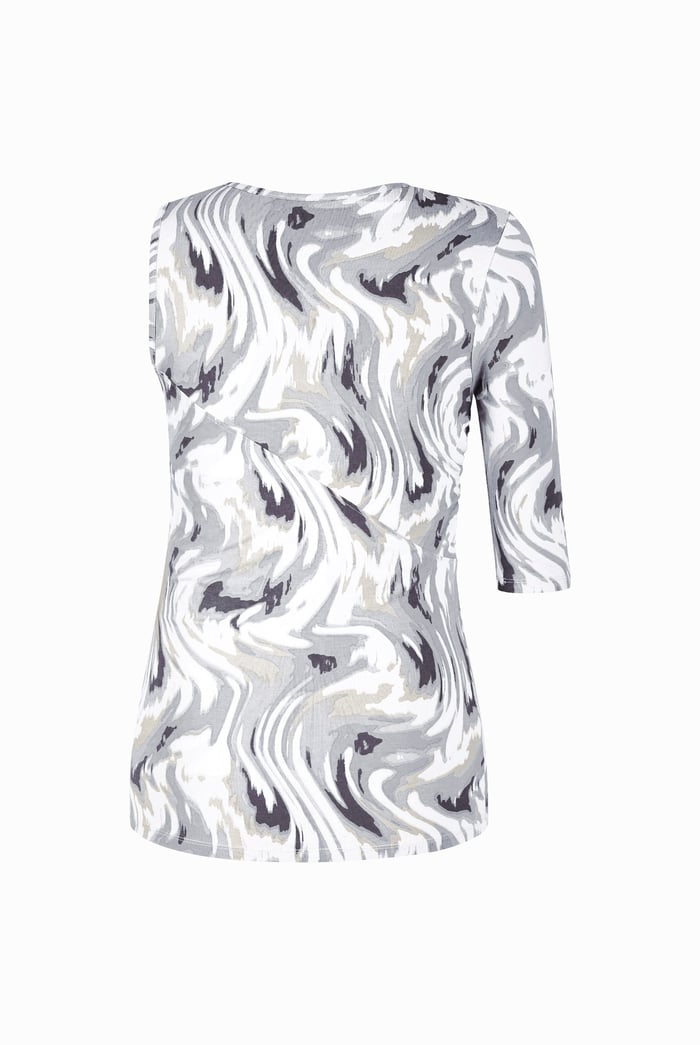 Womens One-Shoulder Fluid Printed Tops