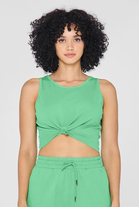 Blue Knotted Tank Top