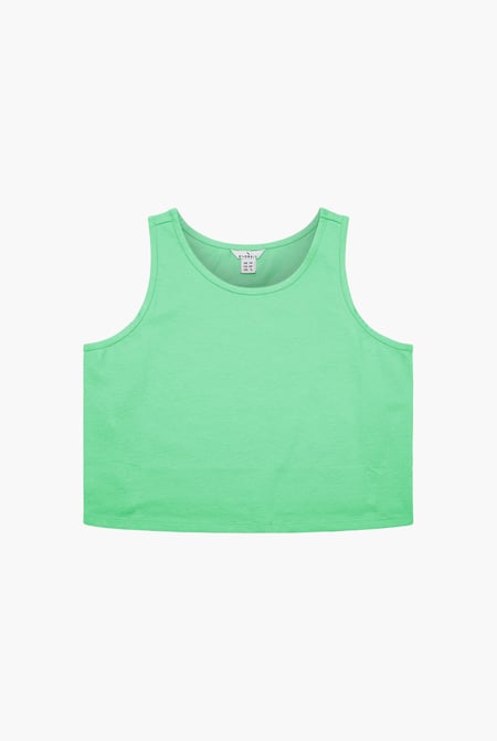 Green Knotted Tank Top