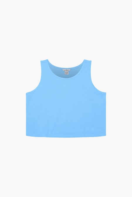 Blue Knotted Tank Top