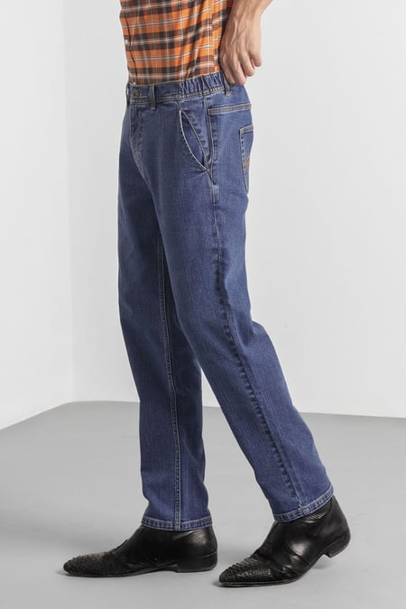 Mens Elasticated Waist Straight fit Jeans