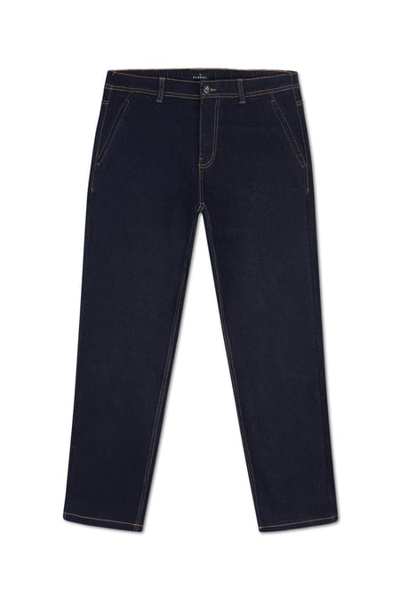 Mens Black Elasticated Waist Straight fit Jeans