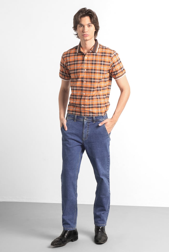 Mens Elasticated Waist Straight fit Jeans