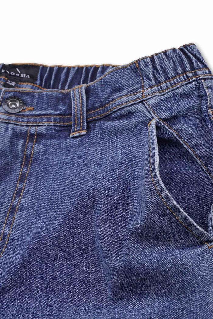 Mens Elasticated Waist Straight fit Jeans