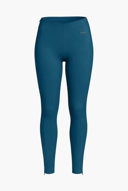 Womens Blue Zip Hem Leggings