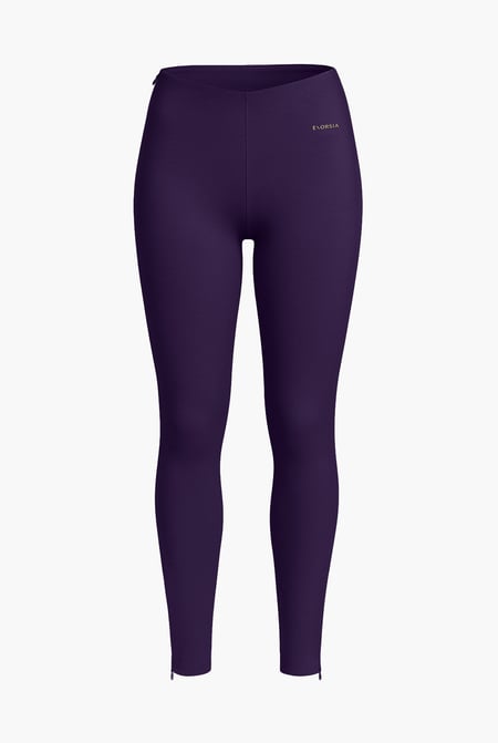 Womens Blue Zip Hem Leggings