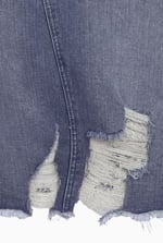 Women's Distressed Hem Denim Skirt