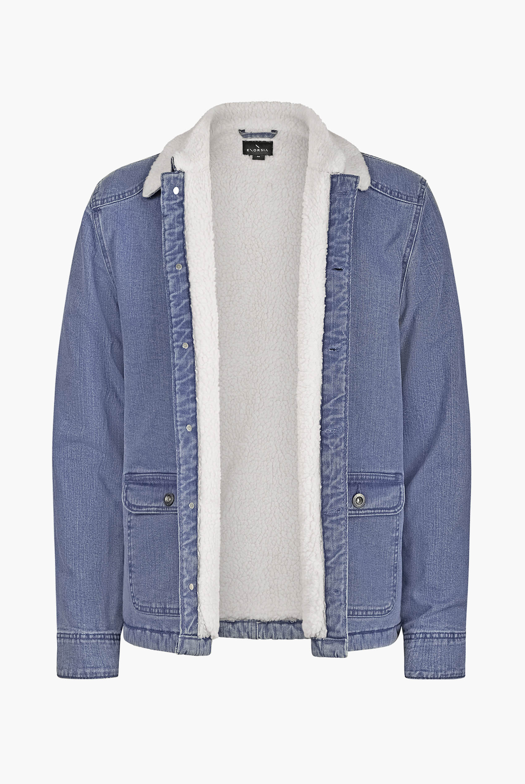 Men's Borg Lined Blue Denim Jacket