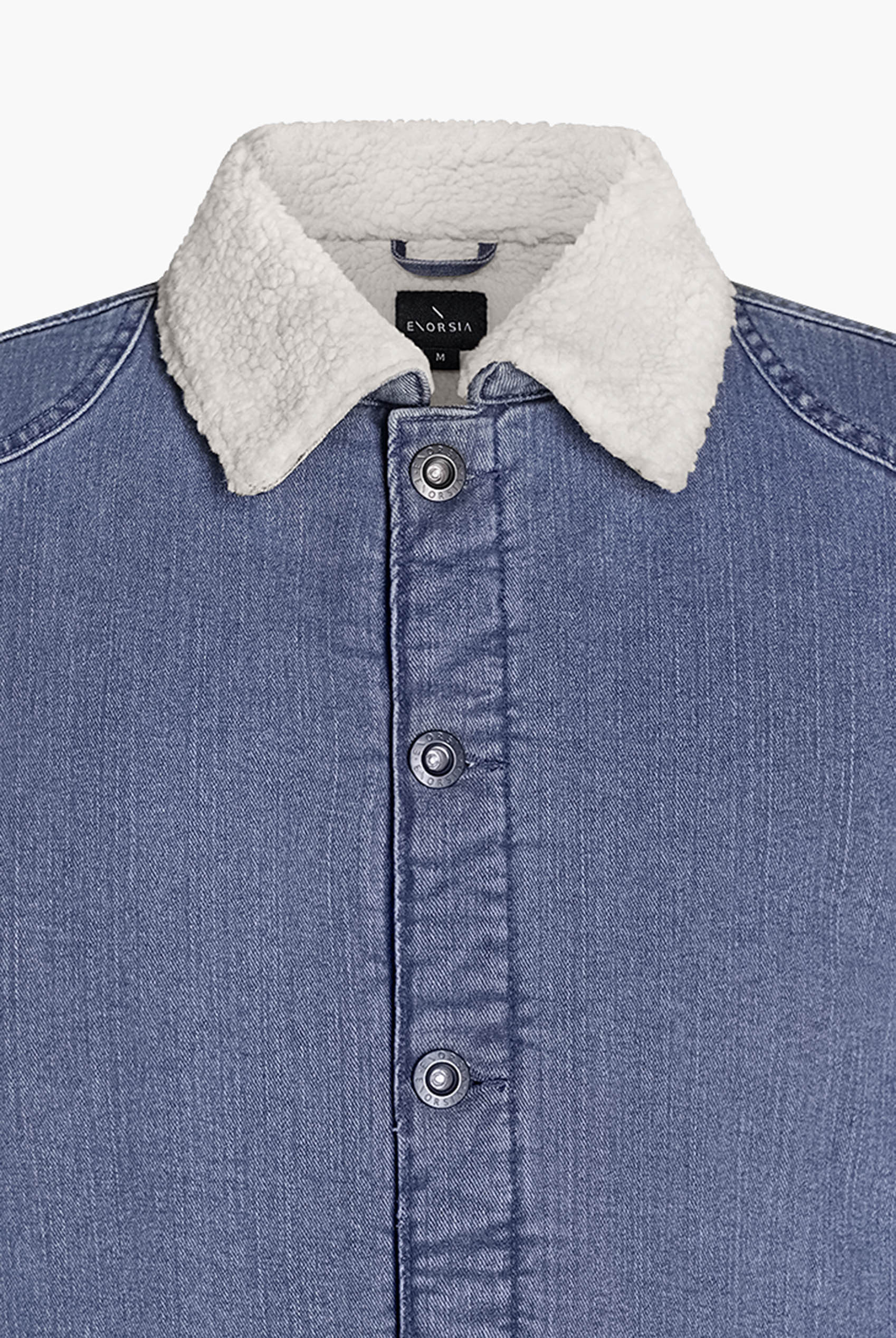 Men's Borg Lined Blue Denim Jacket