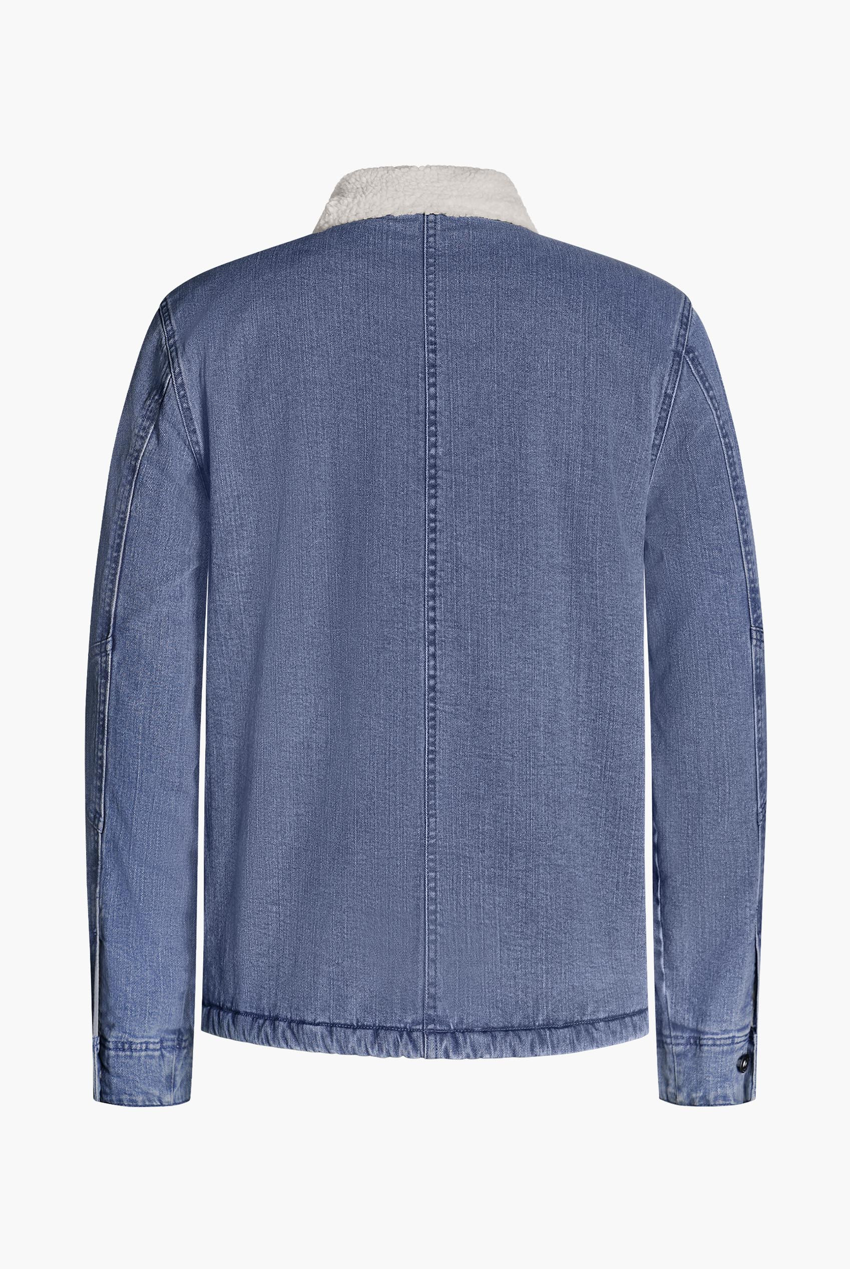 Men's Borg Lined Blue Denim Jacket