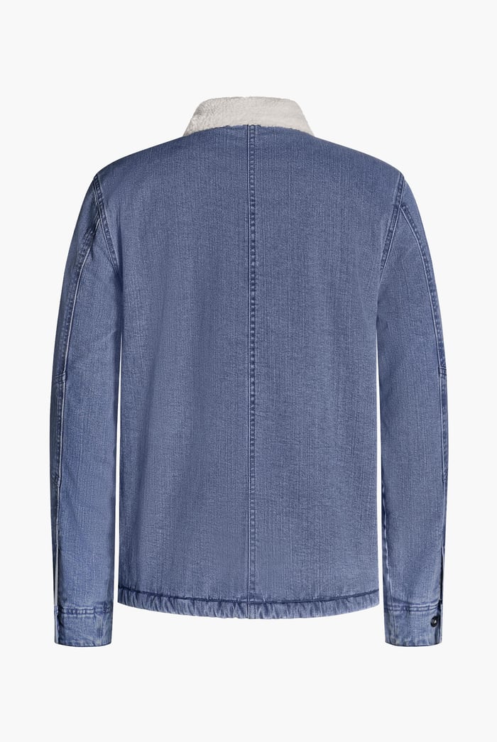 Men's Borg Lined Blue Denim Jacket