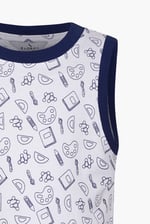 Contrast Neck Pencil Printed Boys Vest (6yrs-11yrs)