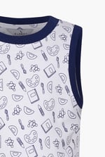 Contrast Neck Pencil Printed Boys Vest (6yrs-11yrs)