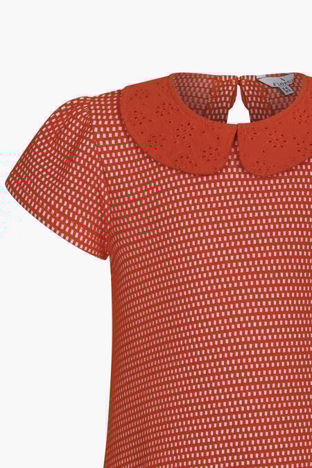 Girl's Red Peter Pan Collar Jersey Dress (5/6yrs - 10/11yrs)