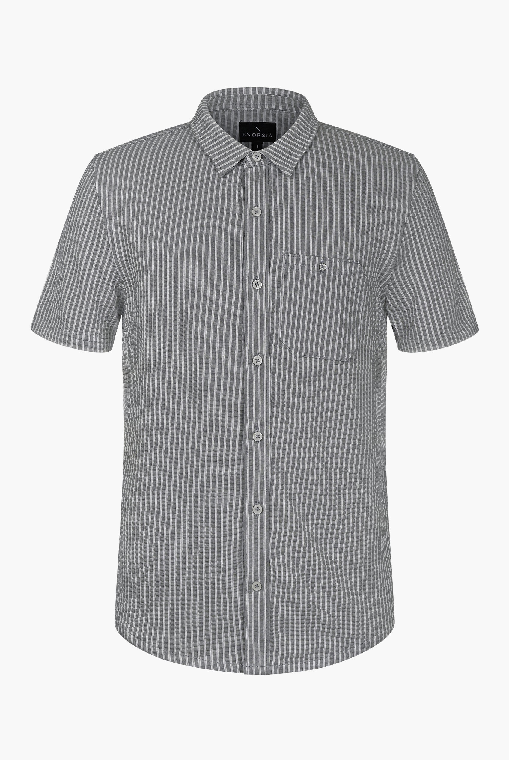 Jersey Seersucker Stripe Short Sleeve Shirt
