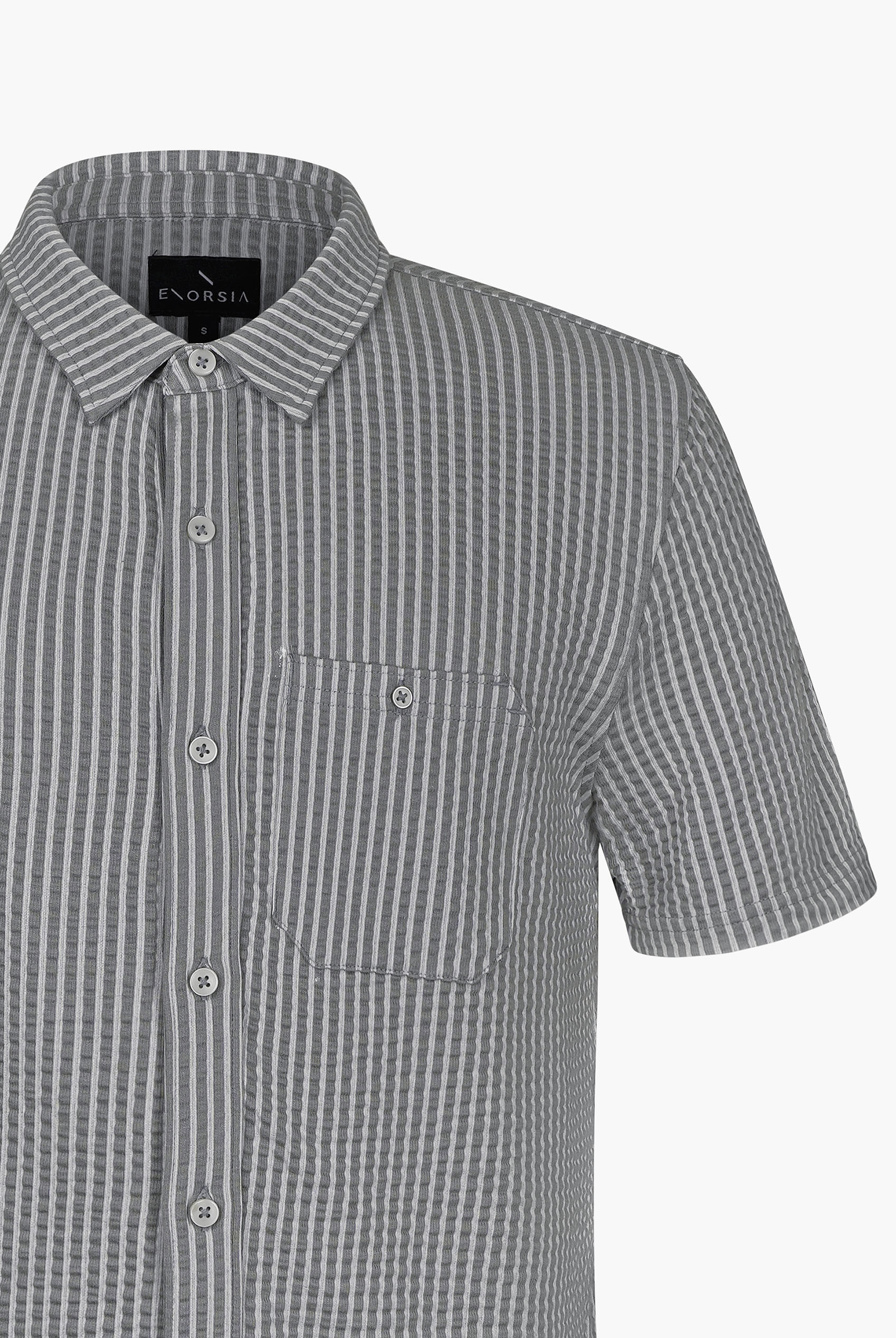 Jersey Seersucker Stripe Short Sleeve Shirt