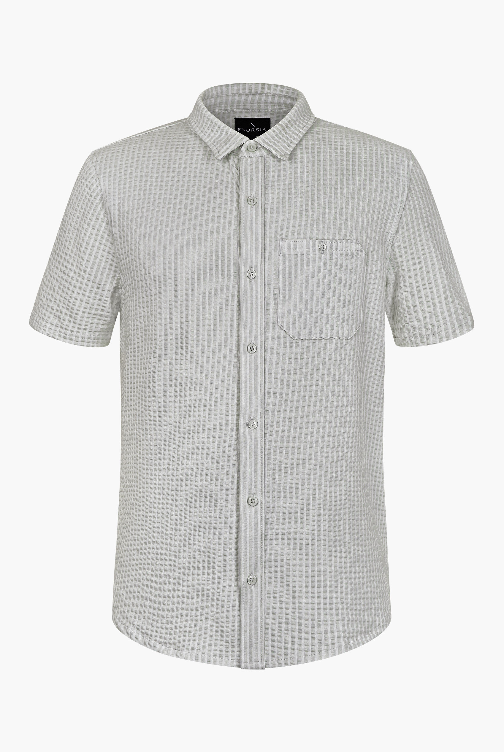 Jersey Seersucker Stripe Short Sleeve Shirt