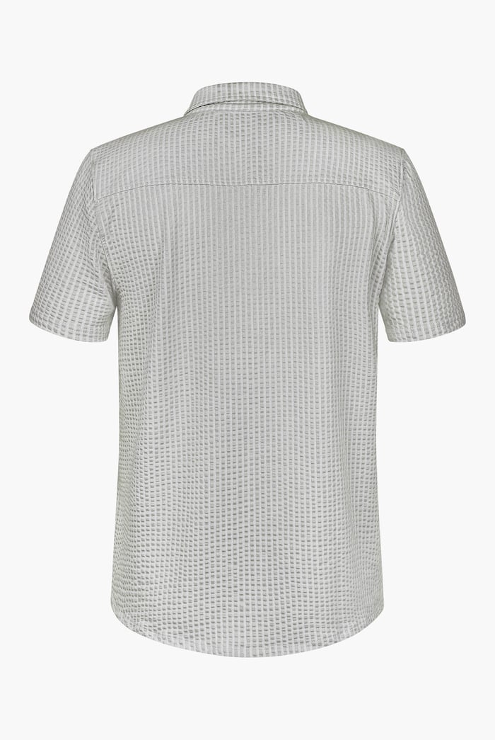 Jersey Seersucker Stripe Short Sleeve Shirt