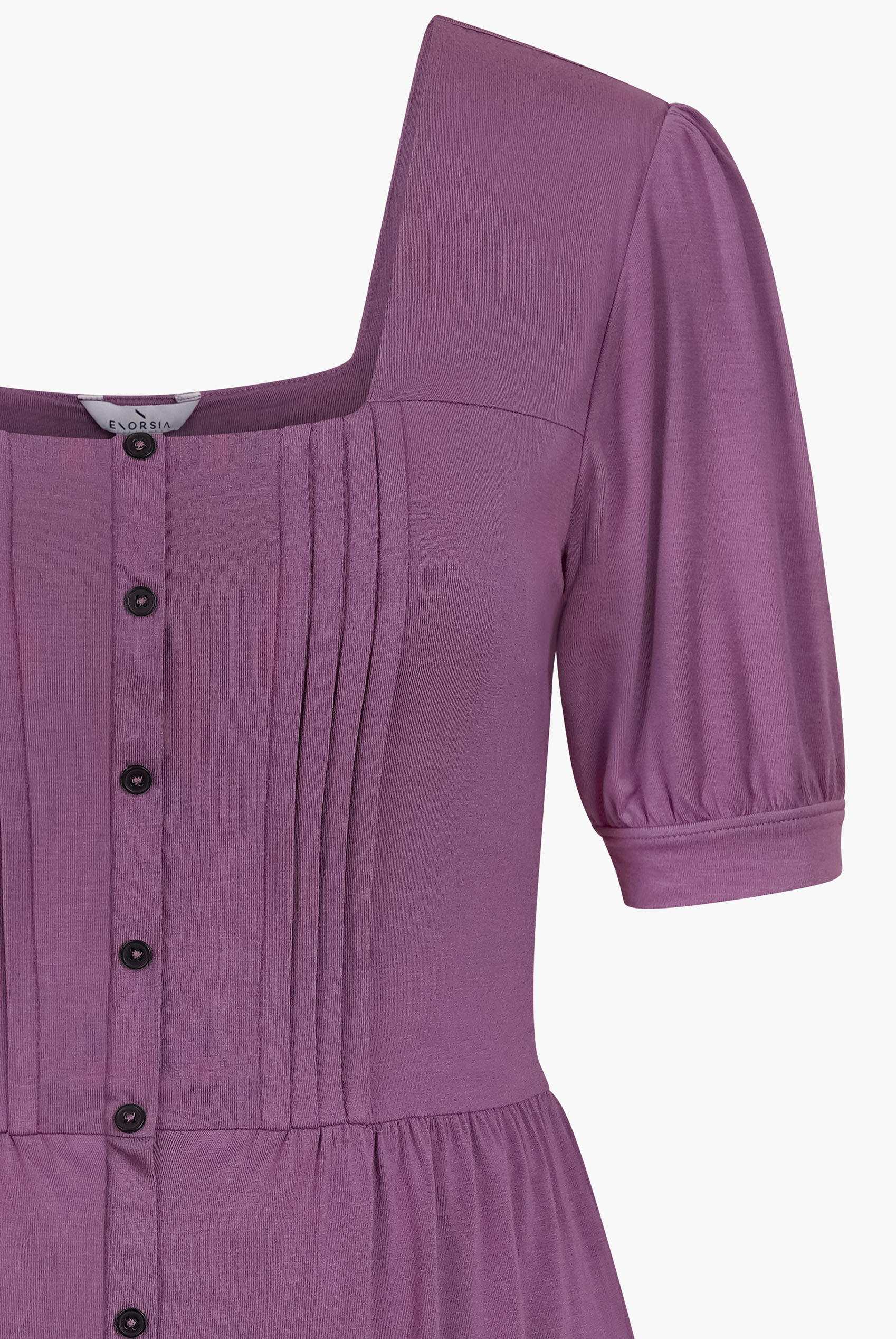 Puff Sleeves Square Neck Jersey Tops