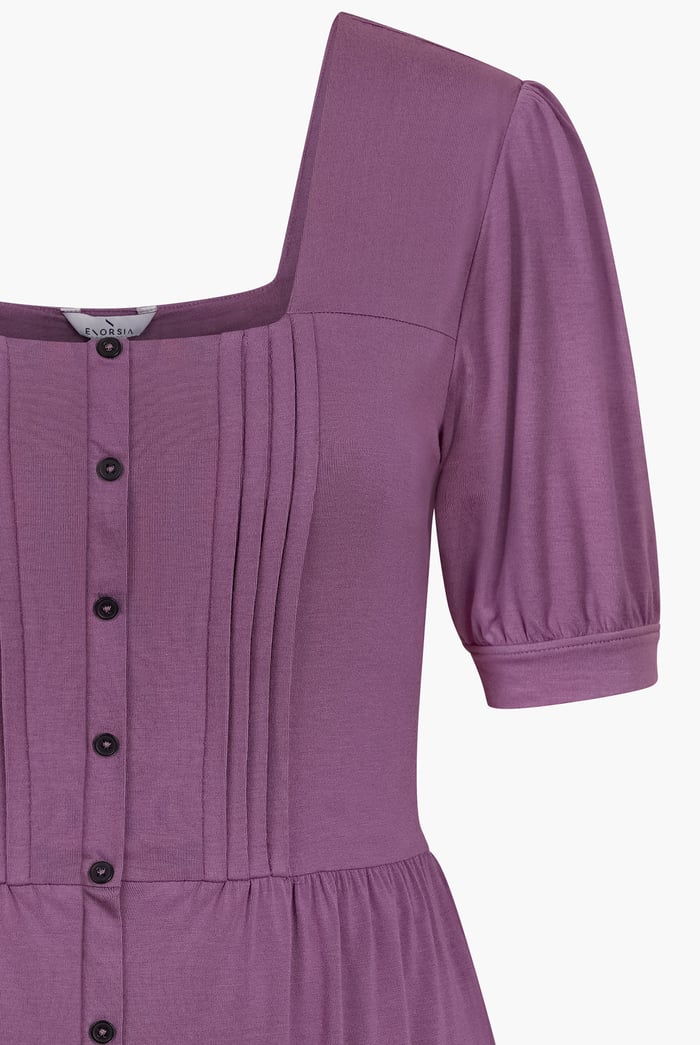 Puff Sleeves Square Neck Jersey Tops