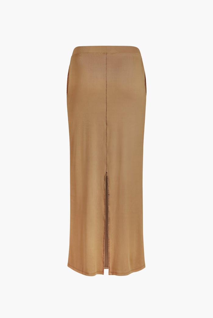 Detailed Stitched Jersey Comfort Fit Skirt