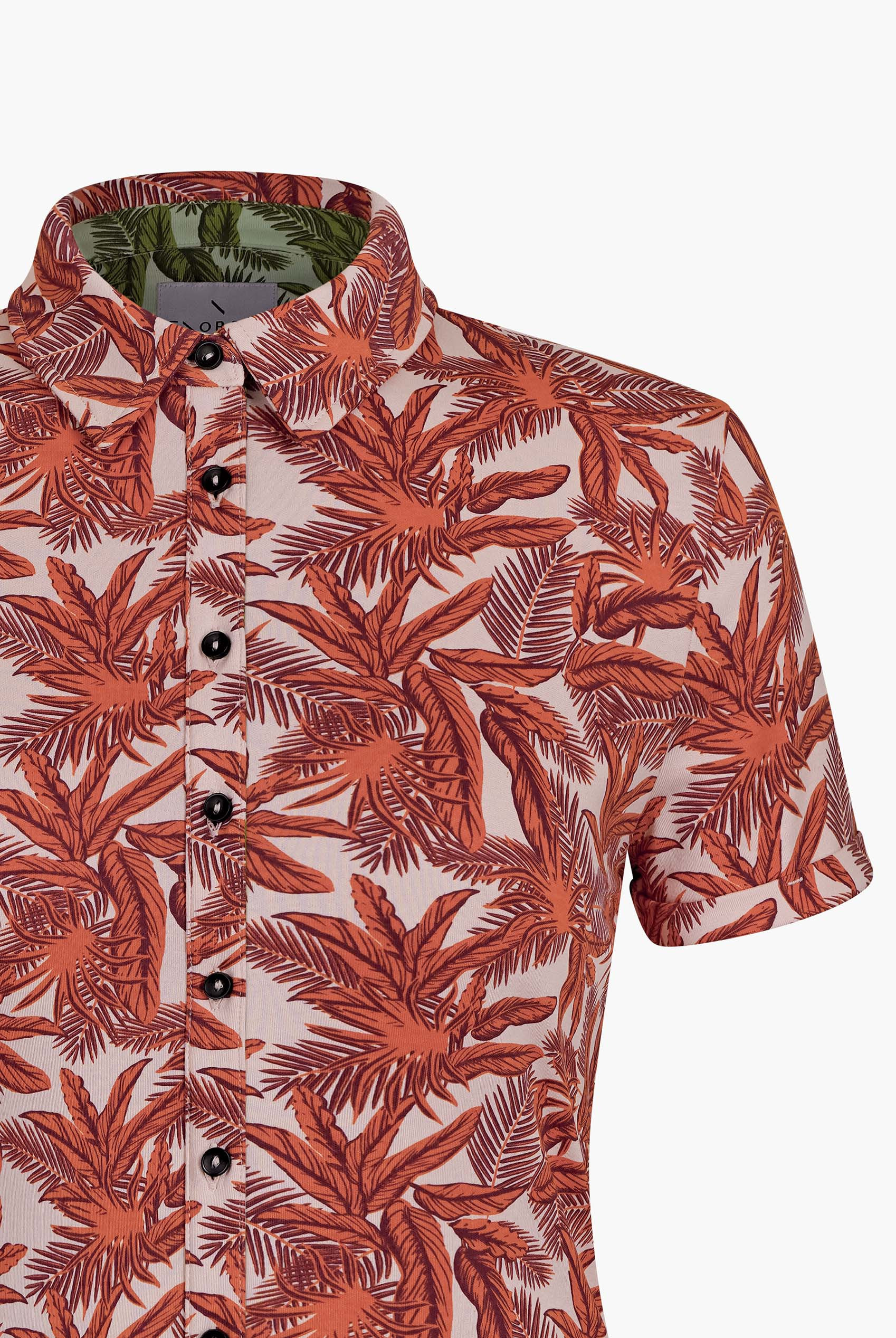 Leaf Printed Semi Crop Shirts