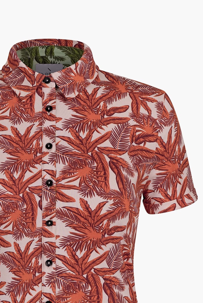 Leaf Printed Semi Crop Shirts
