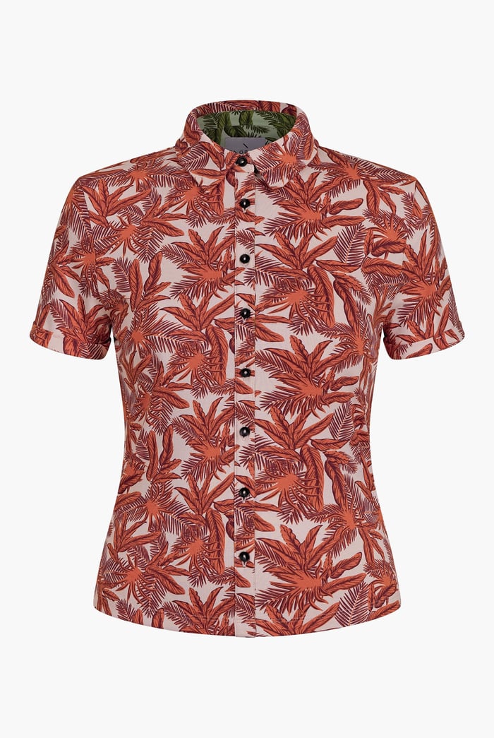 Leaf Printed Semi Crop Shirts