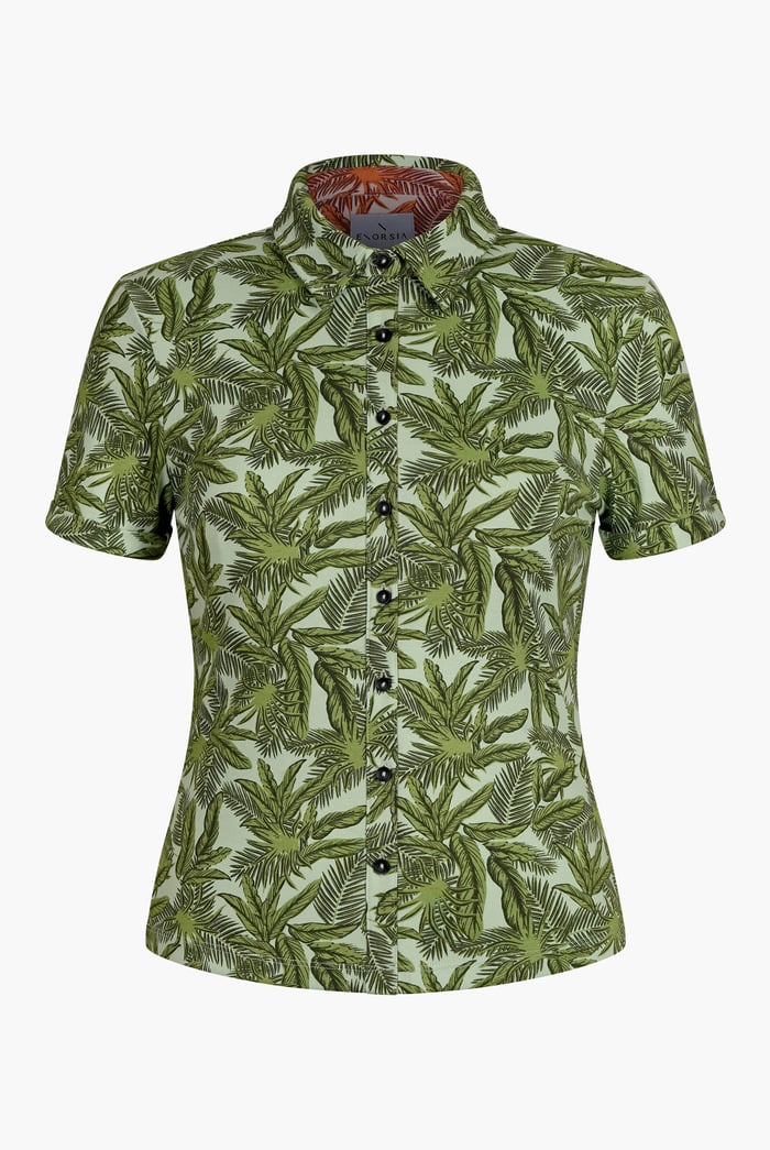 Leaf Printed Semi Crop Shirts
