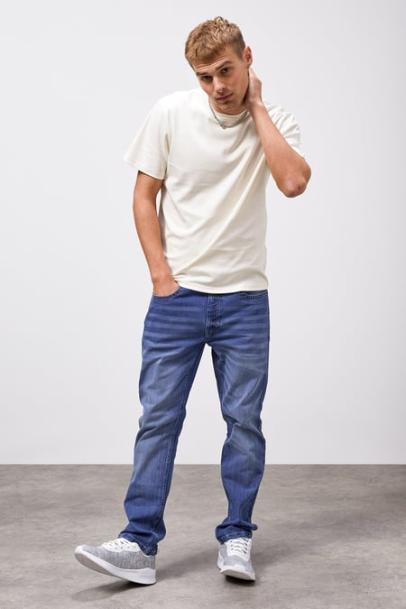 Mens Cotton Blend Slim Fit Jeans