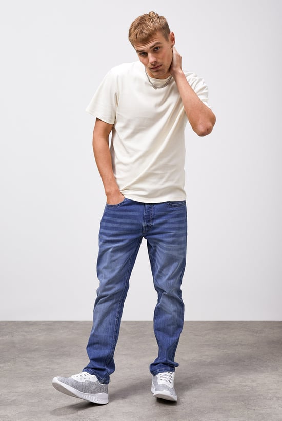 Mens Cotton Blend Slim Fit Jeans