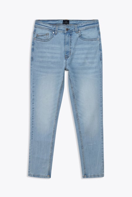Mens Light Blue Cotton Blend Slim Fit Jeans