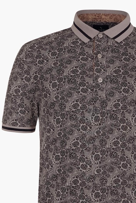Grey Turtle Shell Inspired Short Sleeves Polo Shirt