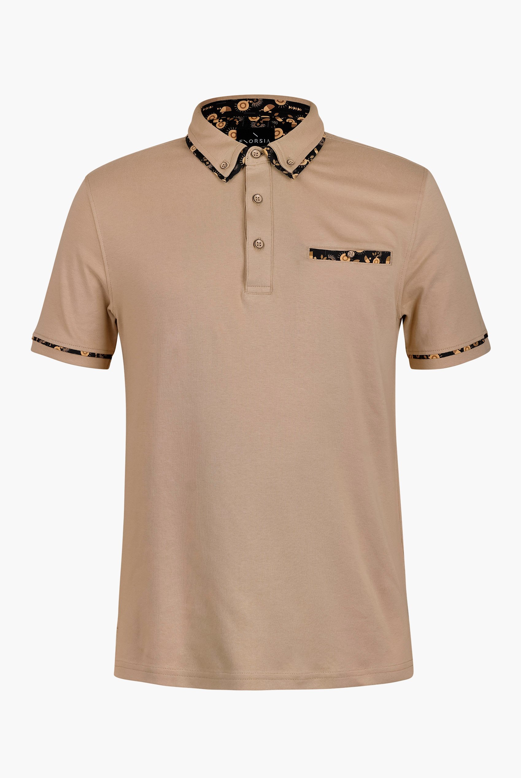 Contrast Double layer collar  Short Sleeves Polo Shirt