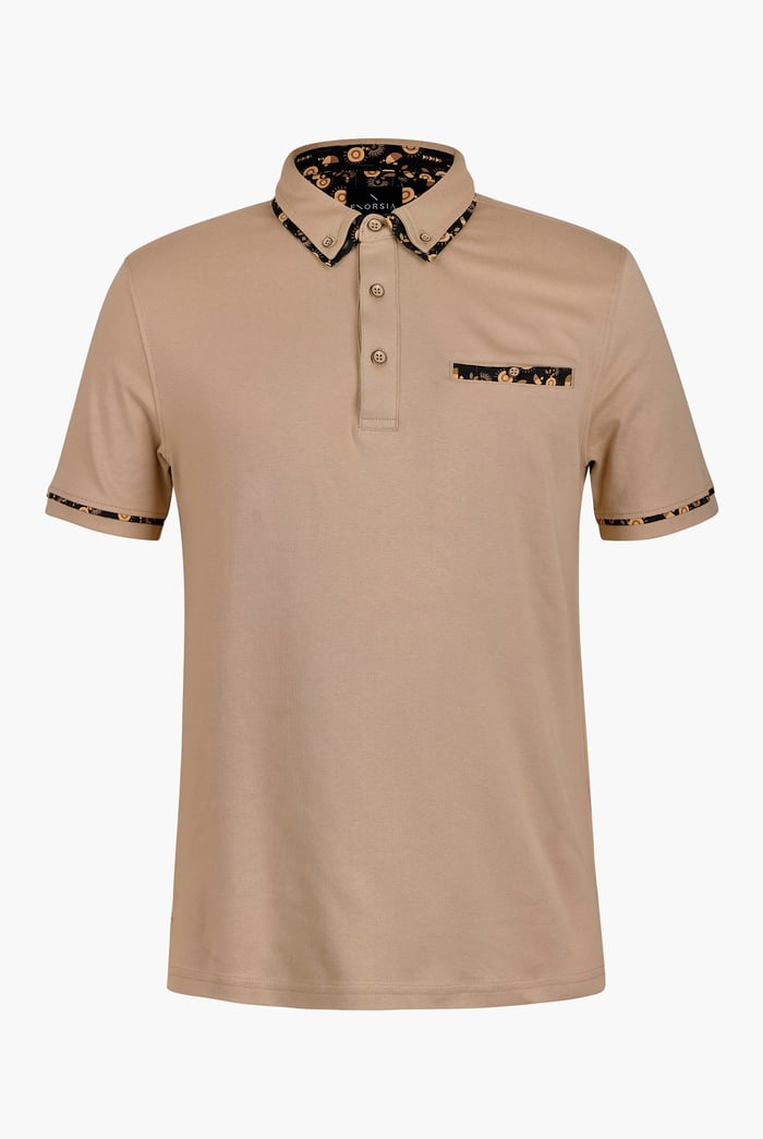 Contrast Double layer collar  Short Sleeves Polo Shirt