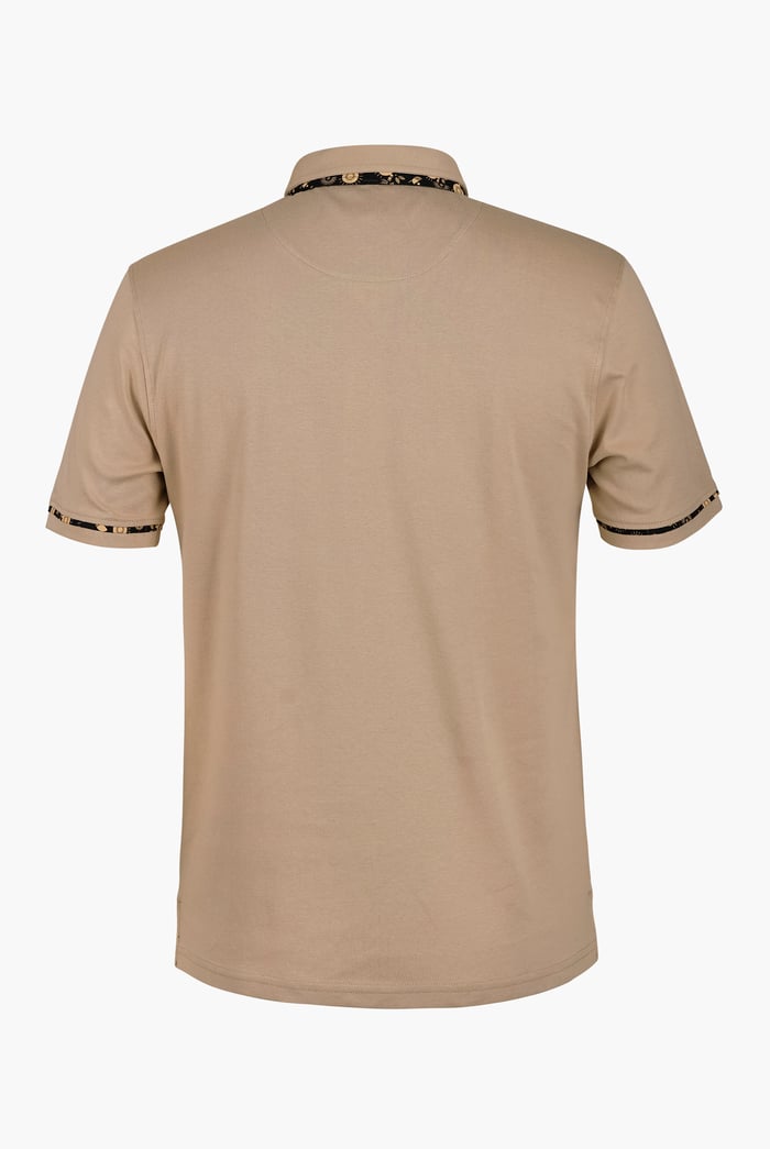 Contrast Double layer collar  Short Sleeves Polo Shirt