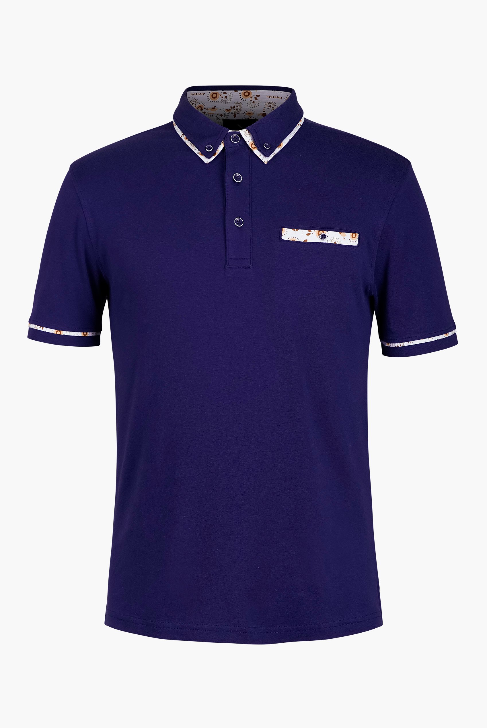Contrast Double layer collar  Short Sleeves Polo Shirt