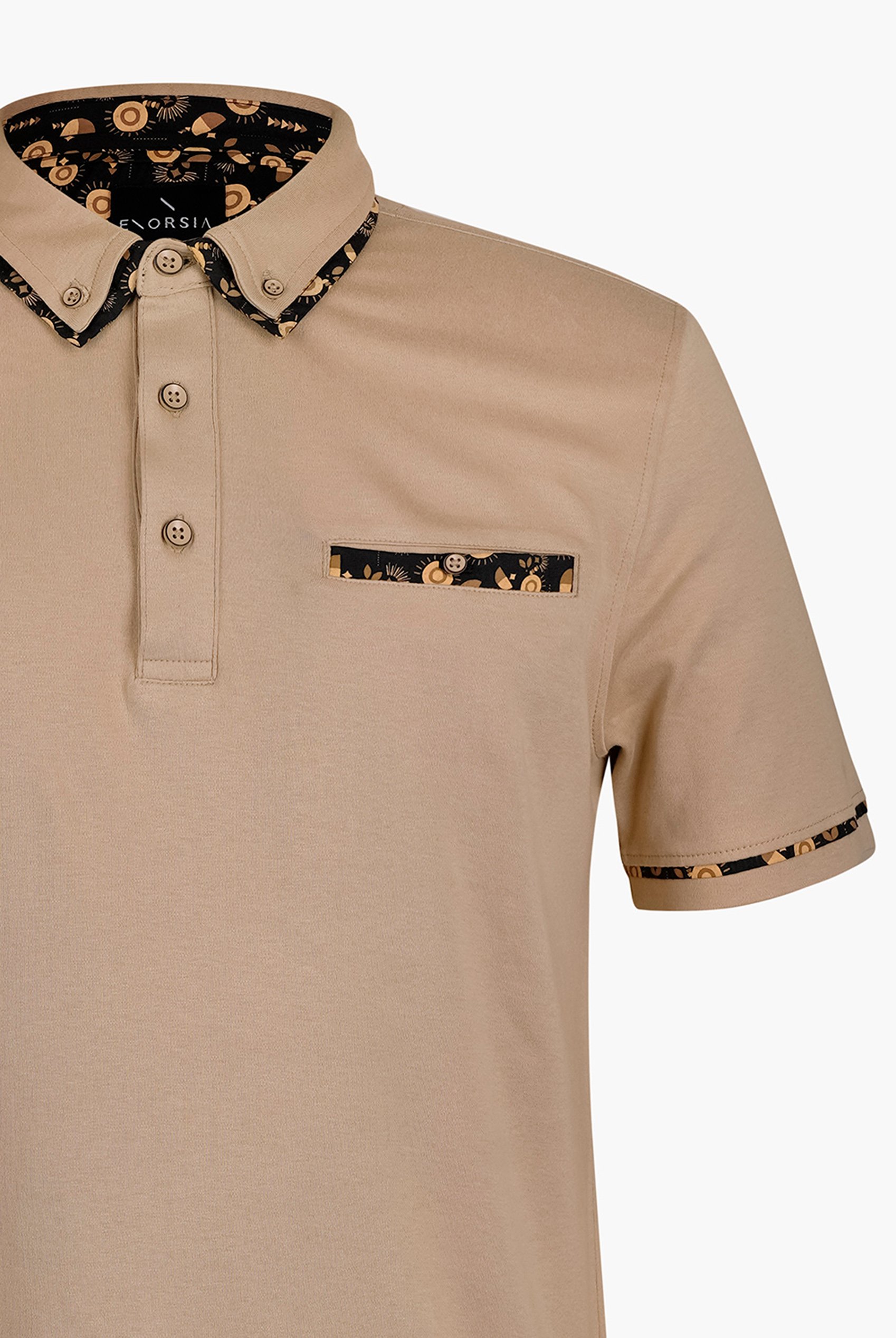 Contrast Double layer collar  Short Sleeves Polo Shirt
